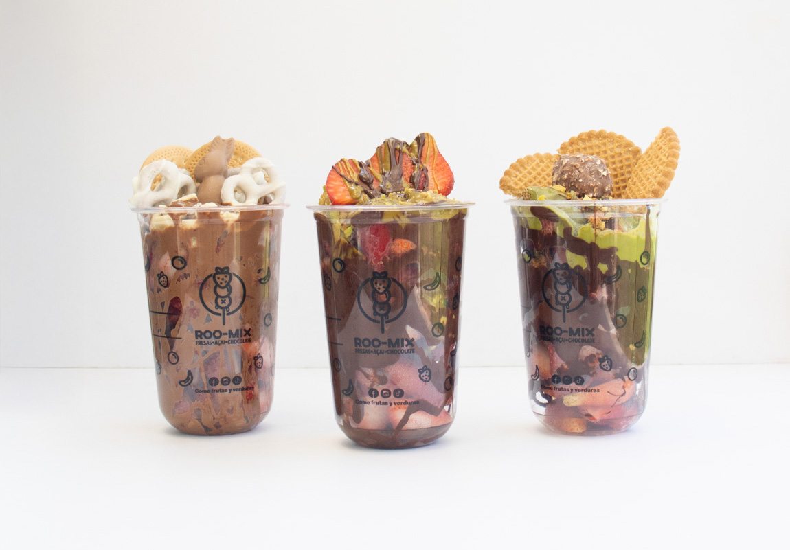 Tres vasos Roo-mix